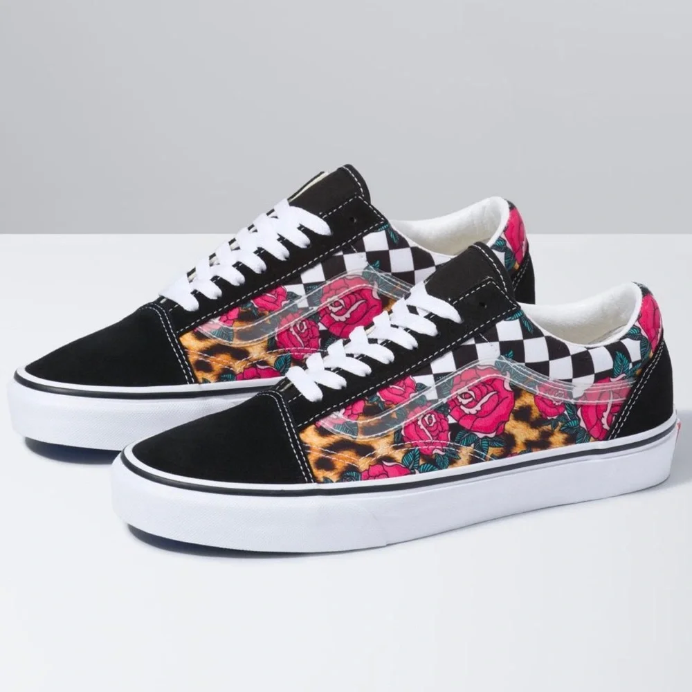 VANS | Old Skool Rose Animal Checkered Print Shoes - Picture 1 of 7